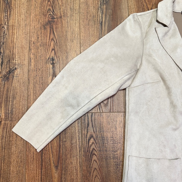 Faux Suede Peak Lapel Jacket - Picture 9 of 11